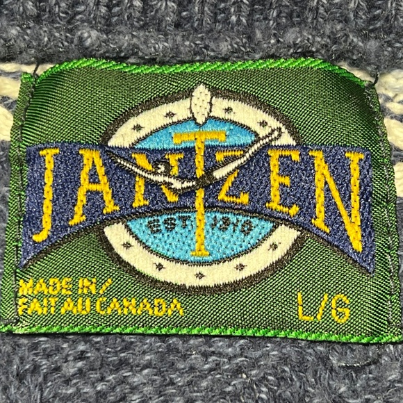 Jantzen Sweater Men’s L Vintage Crewneck Fair Isle 100% Cotton Y2K Dad Grandpa - Picture 3 of 12